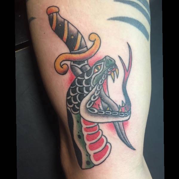 Snake and dagger