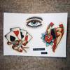 Handpainted tattoo flash sheet